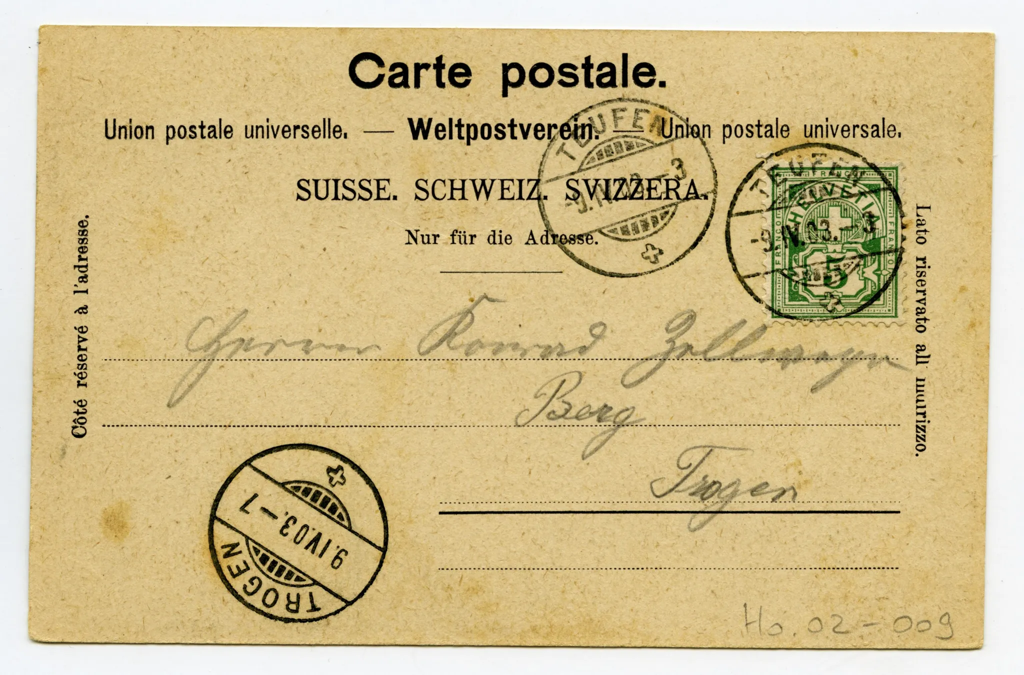 Rückseite mit Text