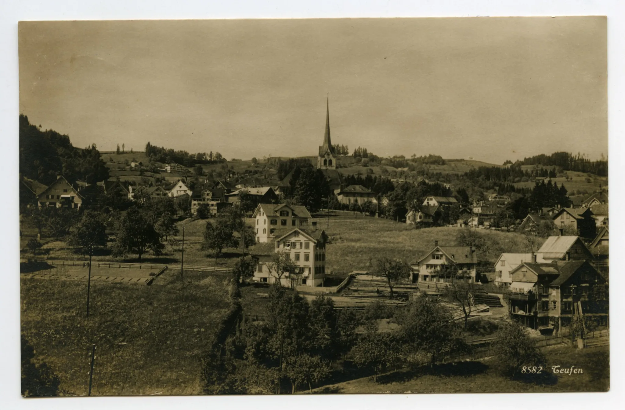 Sägerei Bächli im Vordergrund, Blick zu Bad Sonder und Schäflisegg (vgl. Hc.15-22)
