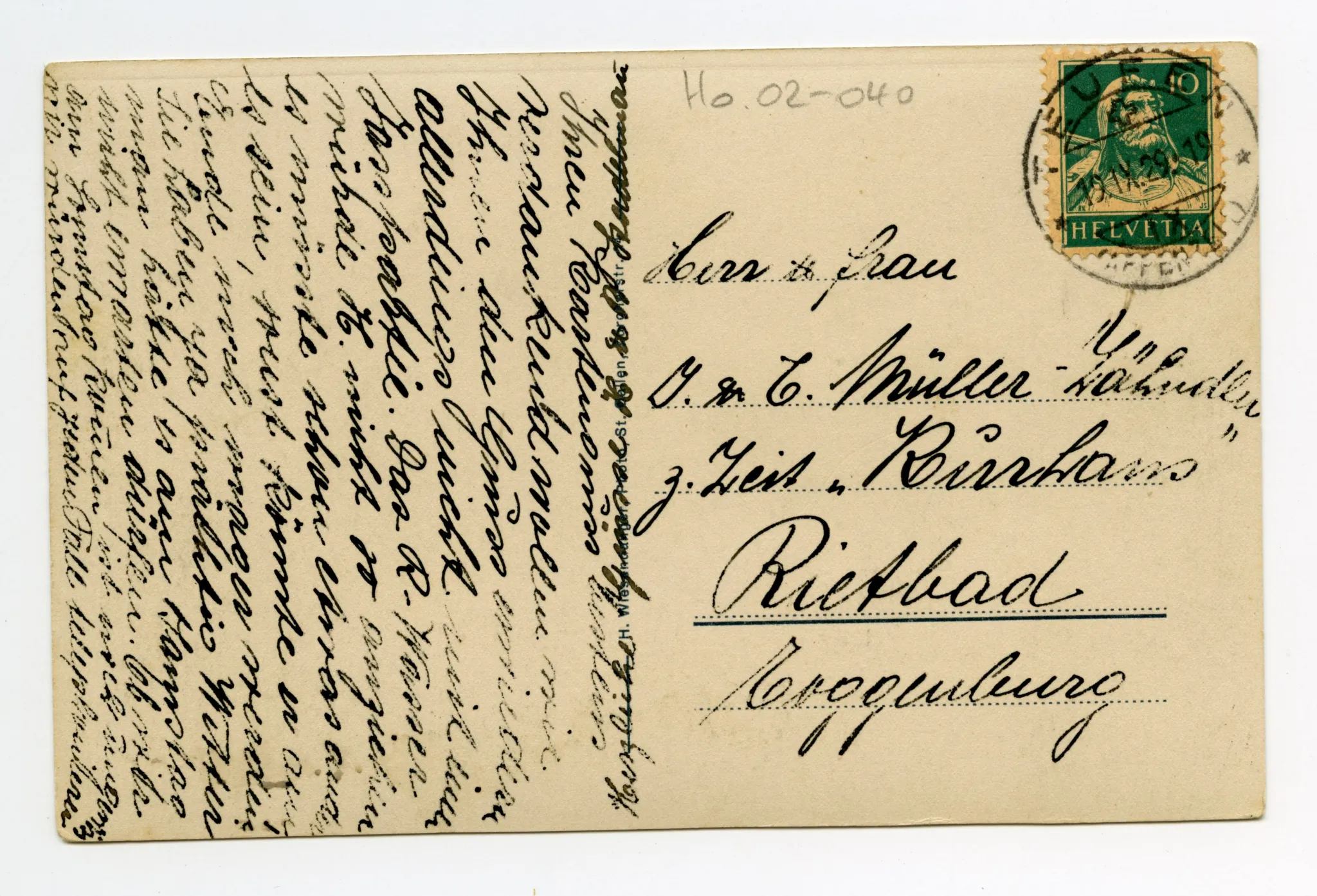 Rückseite mit Text
