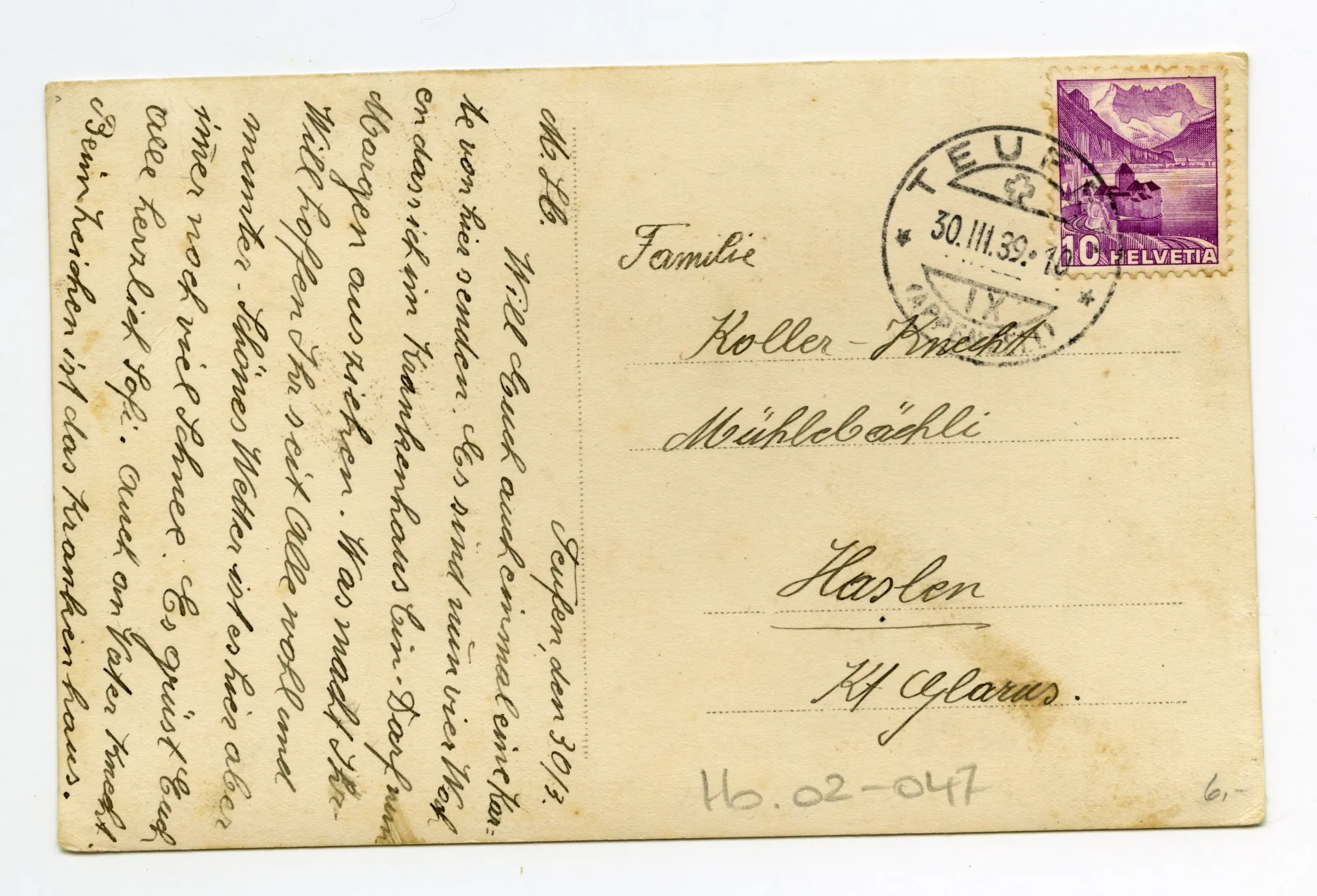 Rückseite mit Text