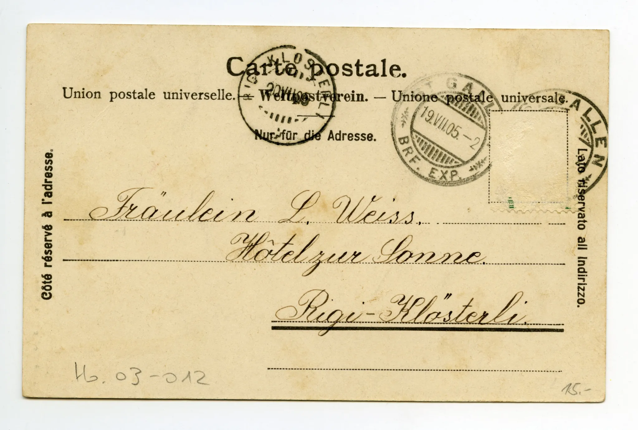 Blick zu Frölichsegg und Bad Sonder. Scheibenstand von Schiessstand am Südost-Fuss der Frölichsegg?? (vgl. Hc.15-14)