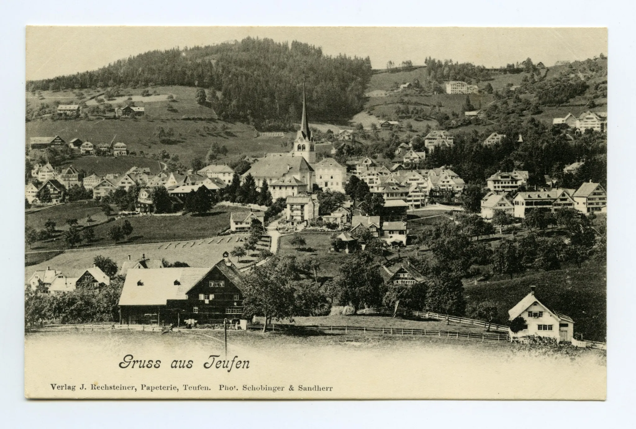 Blick zu Fernblick, Frölichsegg, Bad Sonder, Schäflisegg. Scheibenstand 300m von Schiessstand am Südost-Fuss der Frölichsegg?? (vgl. Hc.15-10)