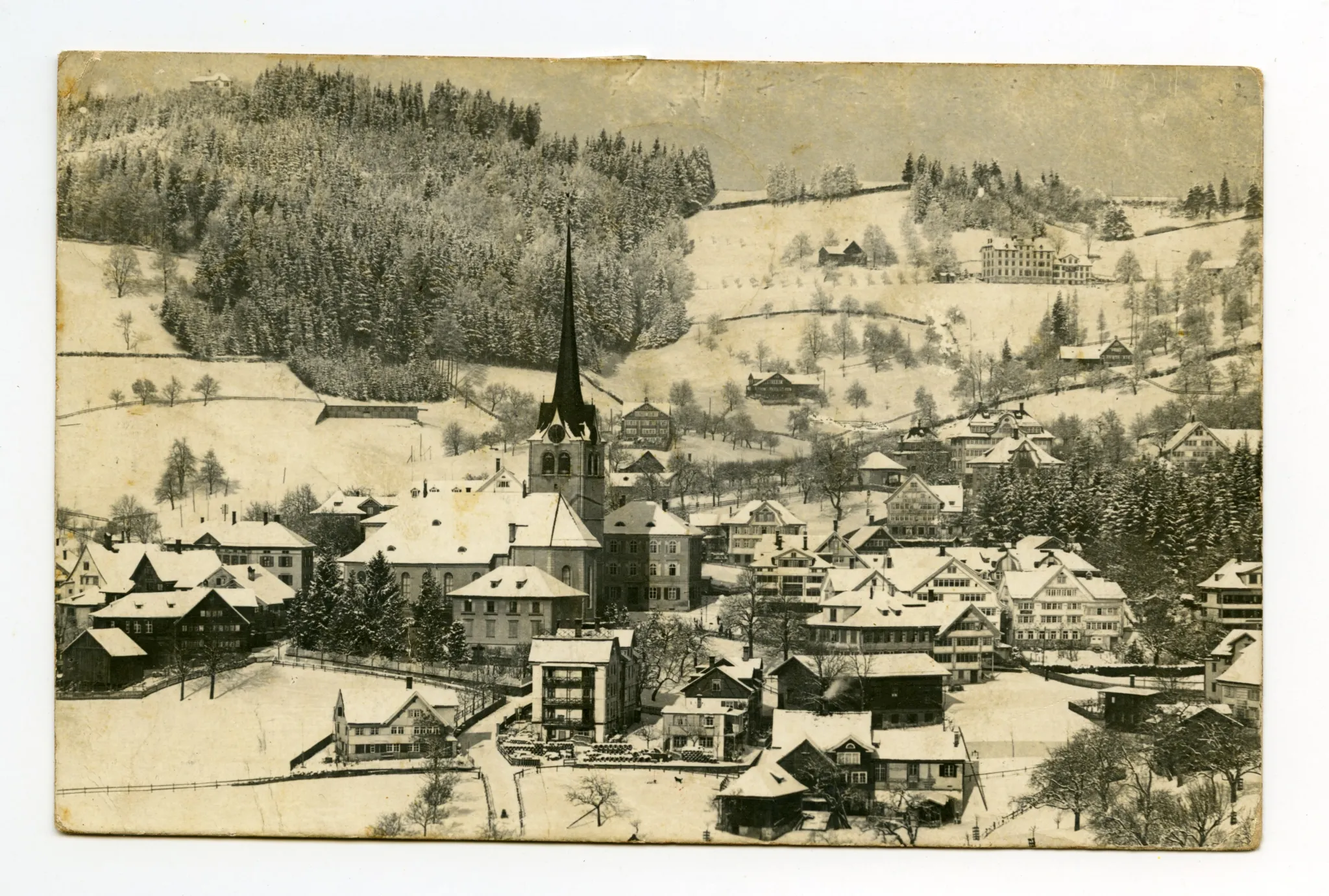 mit Scheibenstand 300m am Fuss der Frölichsegg, Bad Sonder, Blick zu Frölichsegg