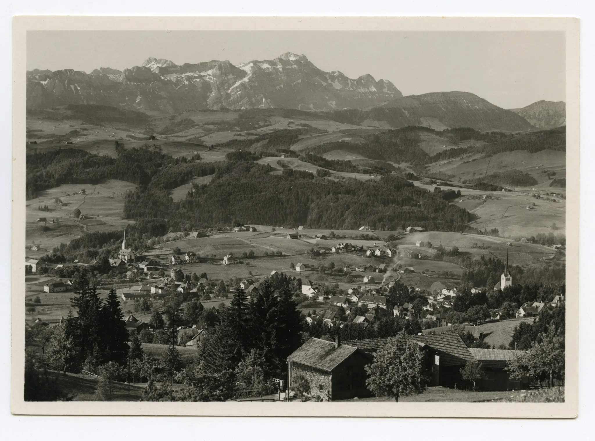 mit beiden Dorfkirchen, Bahnhof, Ebni, Schönenbüel