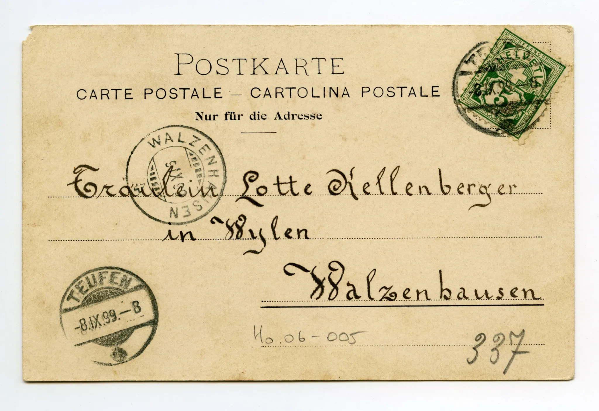 Rückseite mit Text