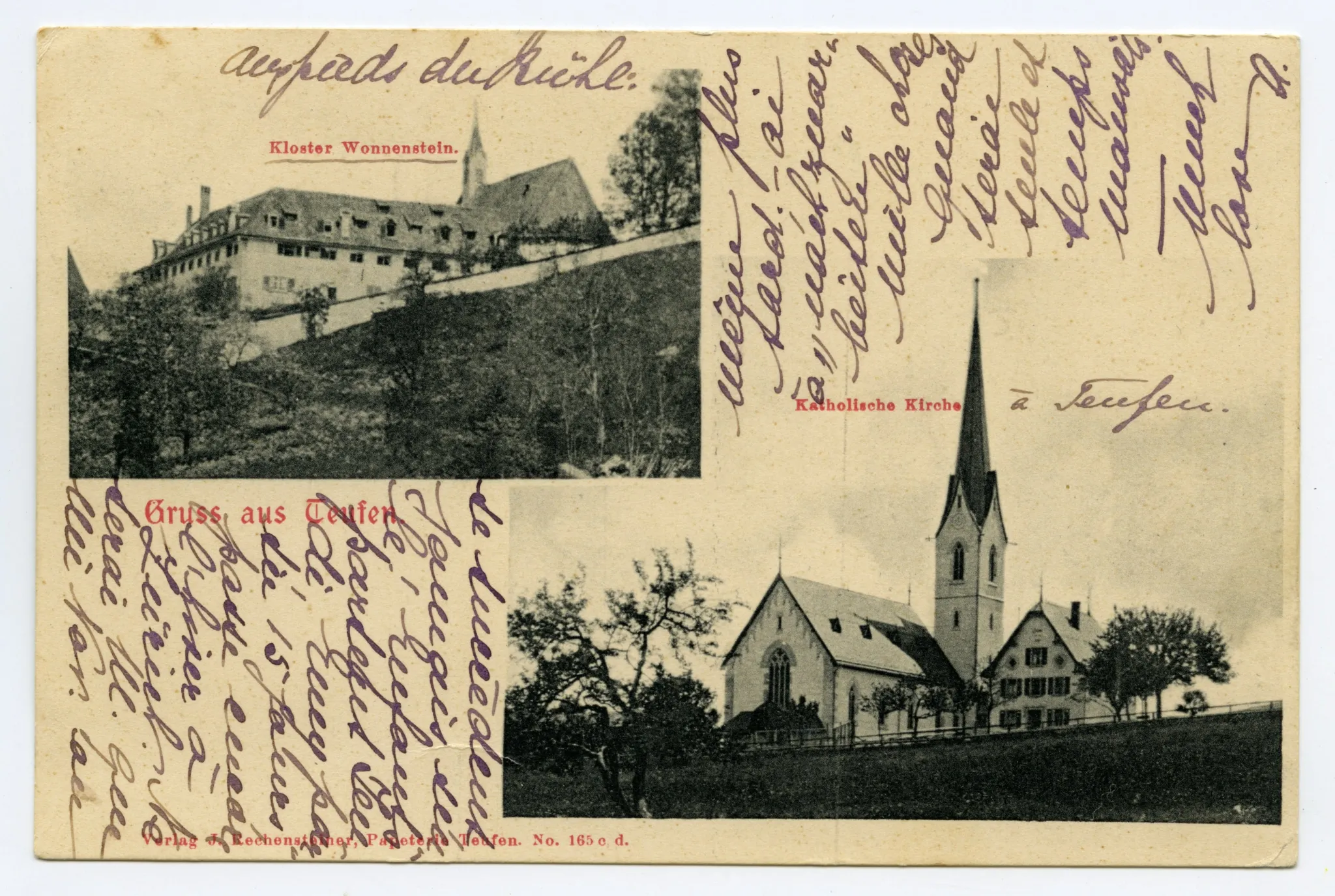 Von links oben im Uhrzeigersinn: Kloster Wonnenstein; Alte Kath. Kirche