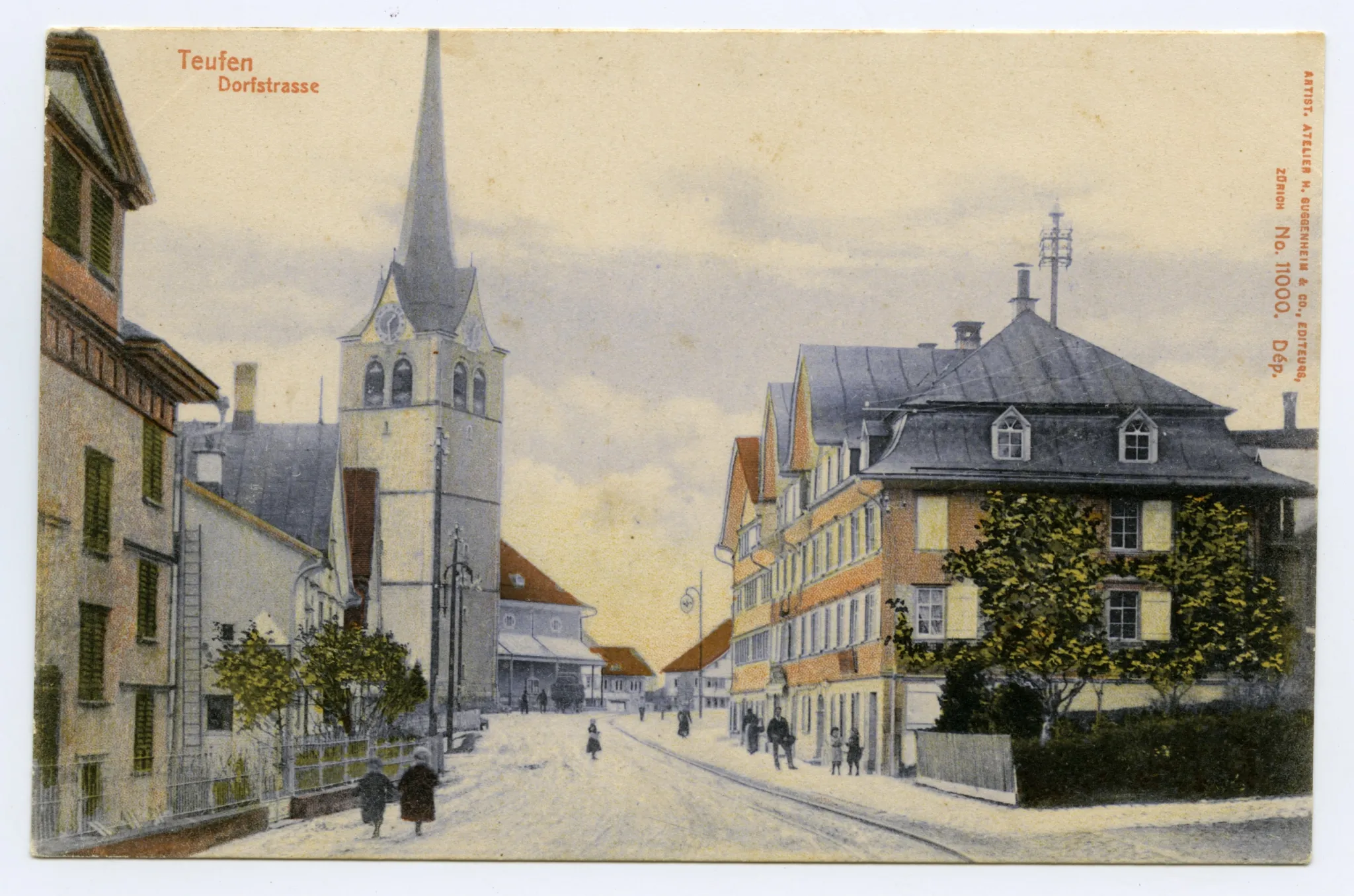 posierende Kinder und Erwachsene Grubenmannkirche