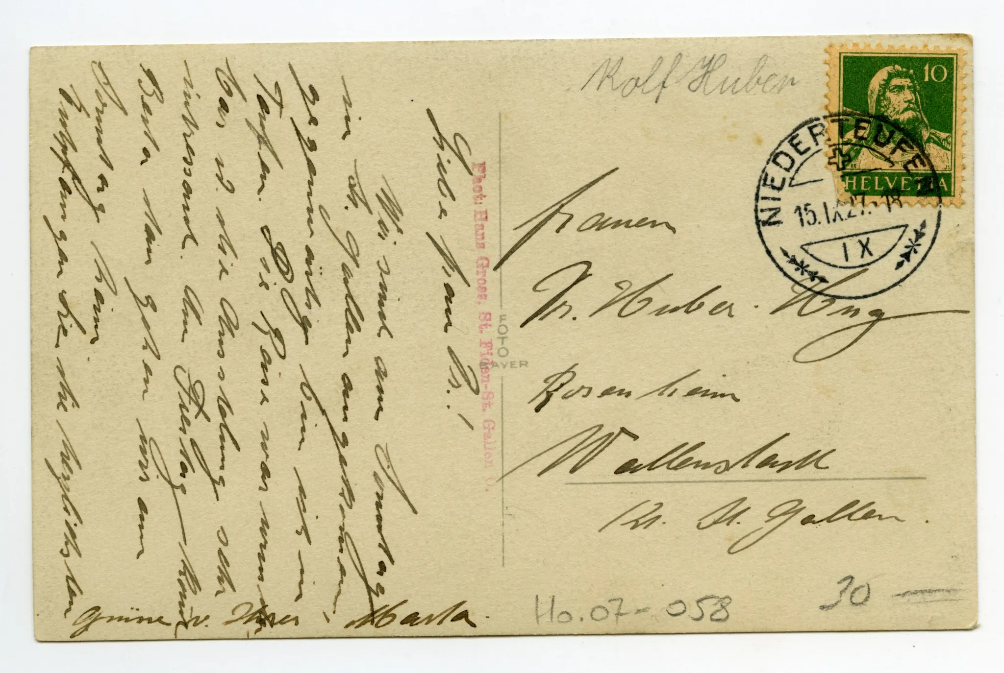 Rückseite mit Text