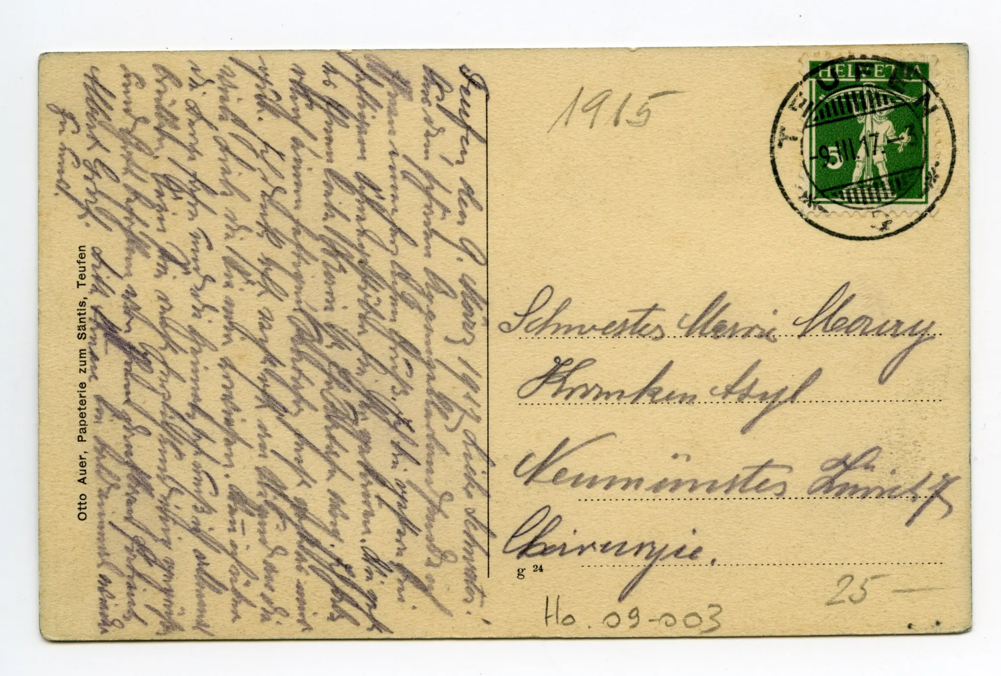 Rückseite mit Text