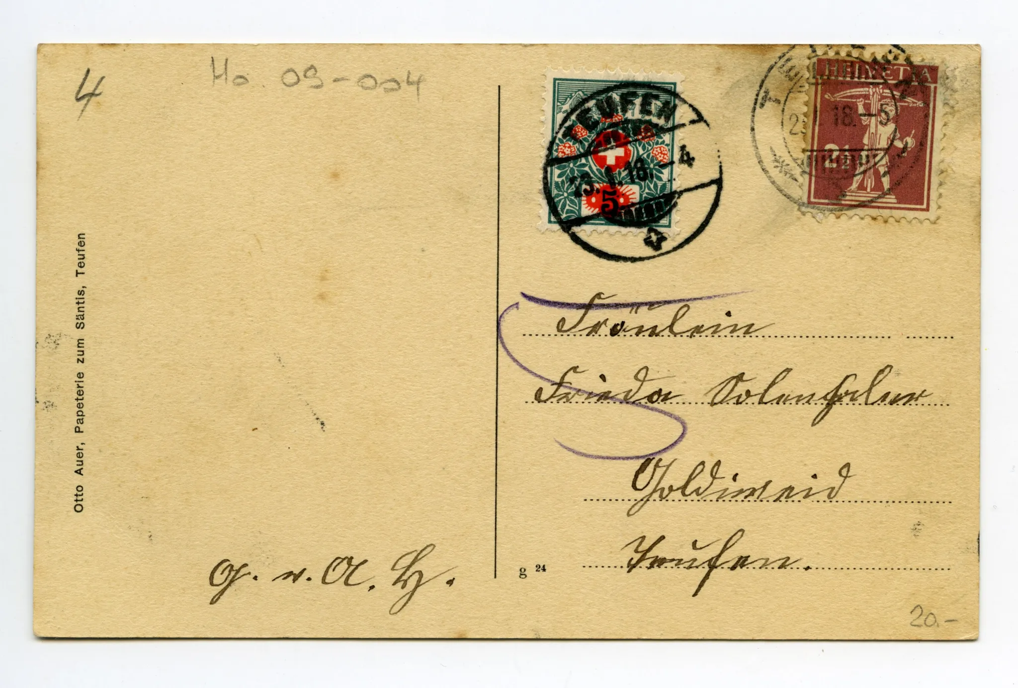 Rückseite mit Text