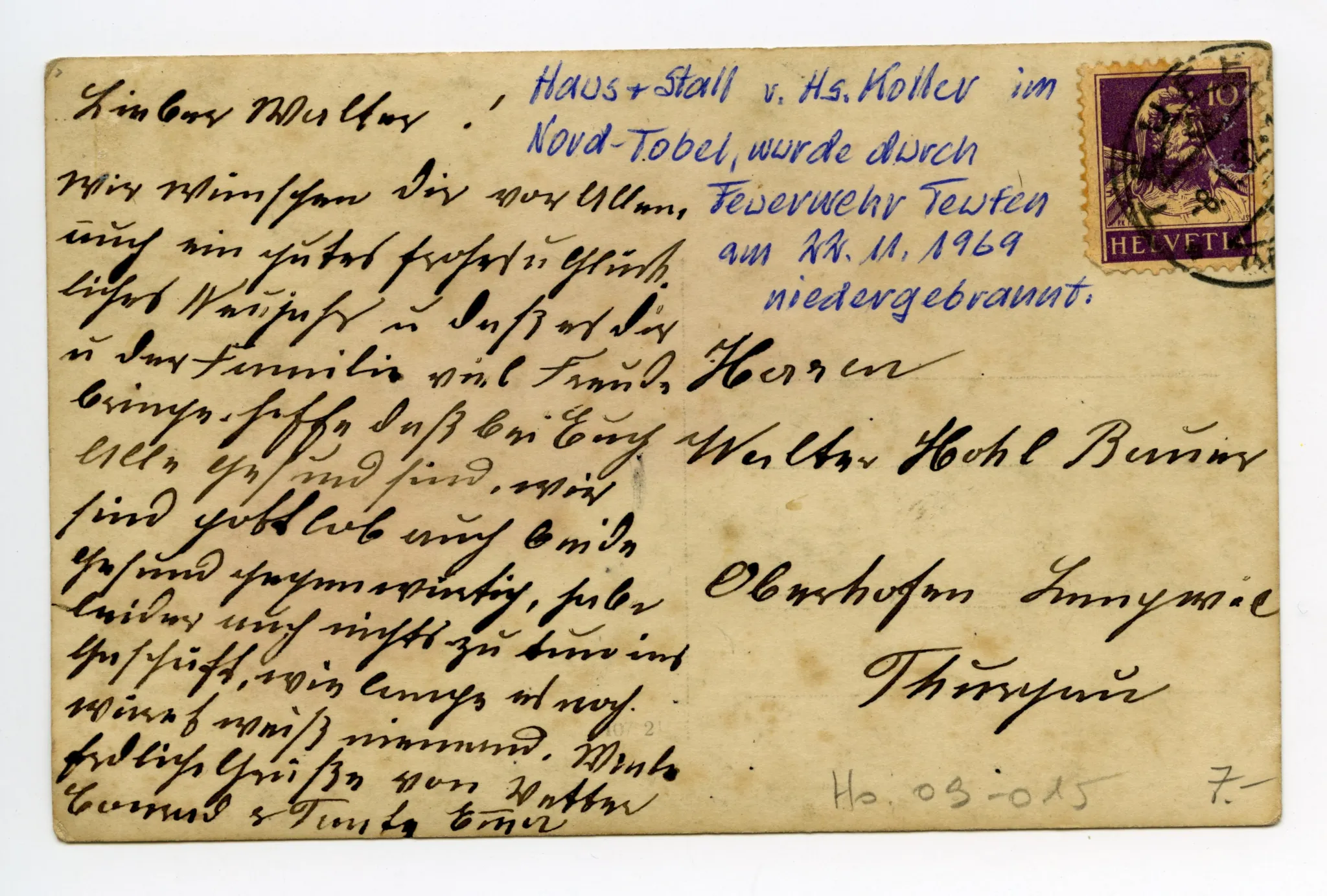 Rückseite mit Text