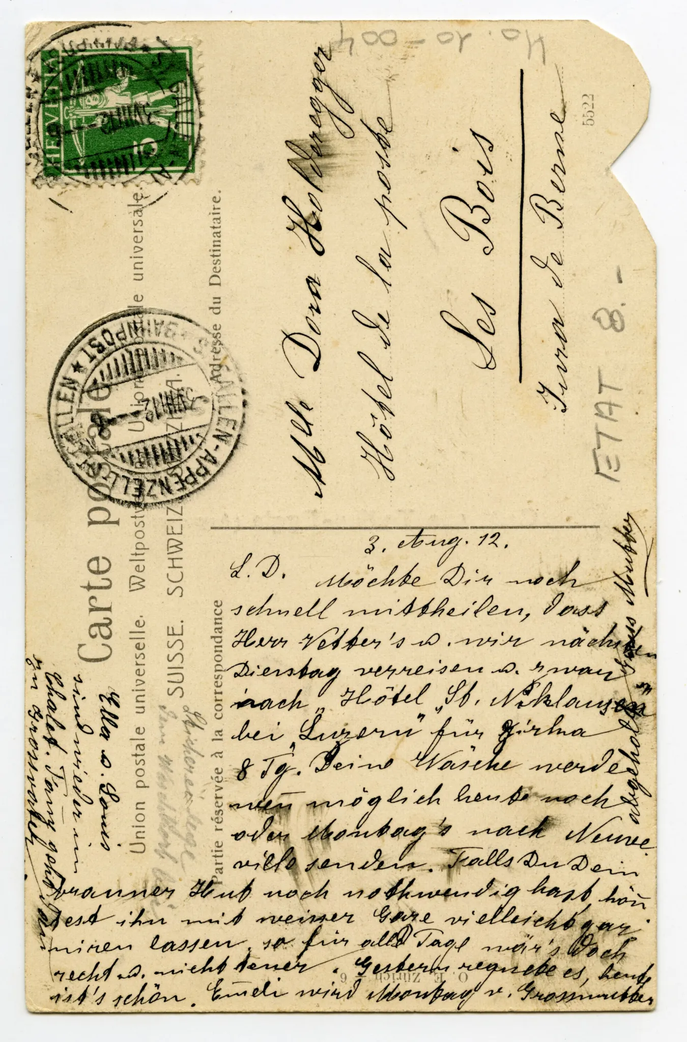 Rückseite mit Text