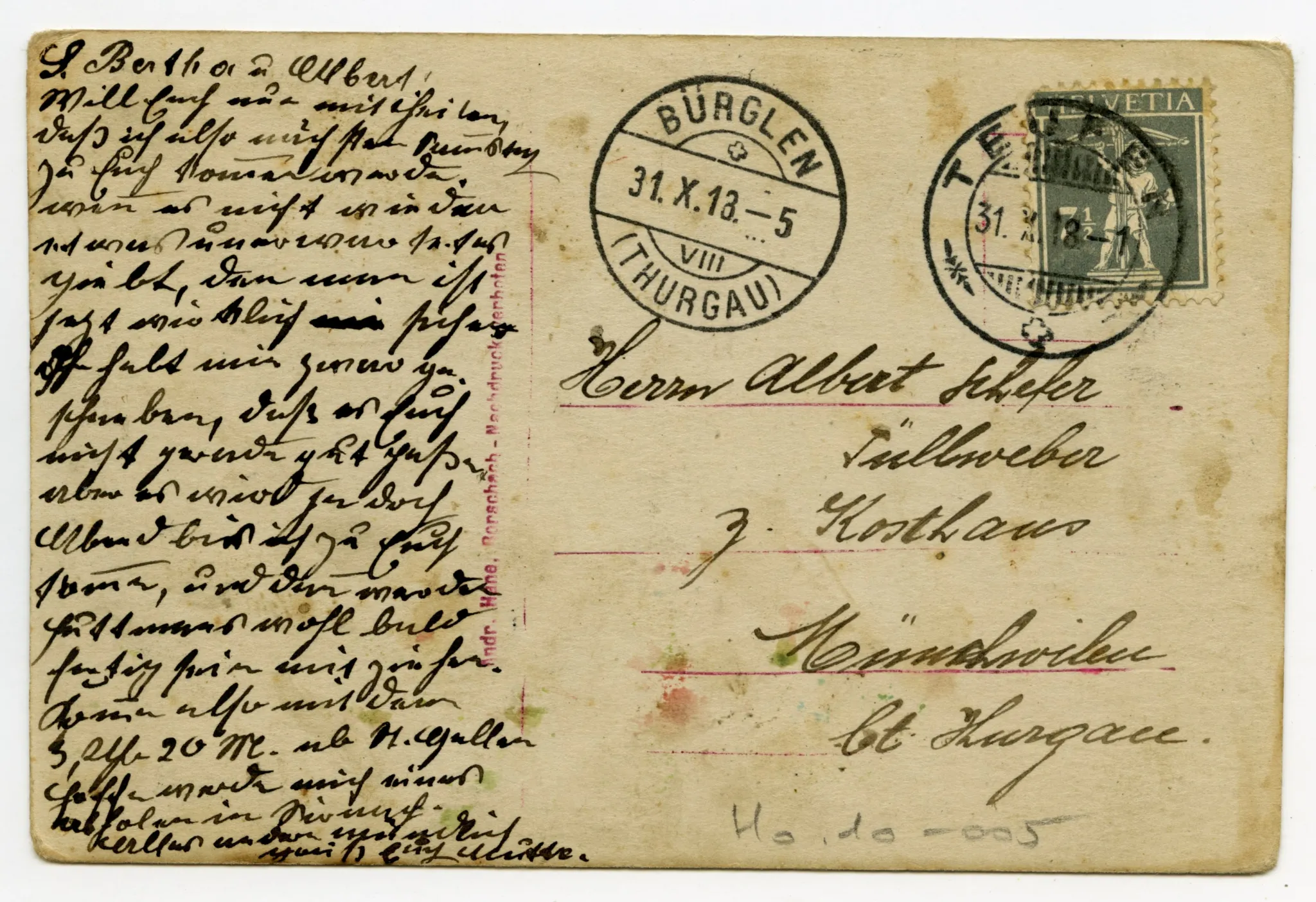 Rückseite mit Text