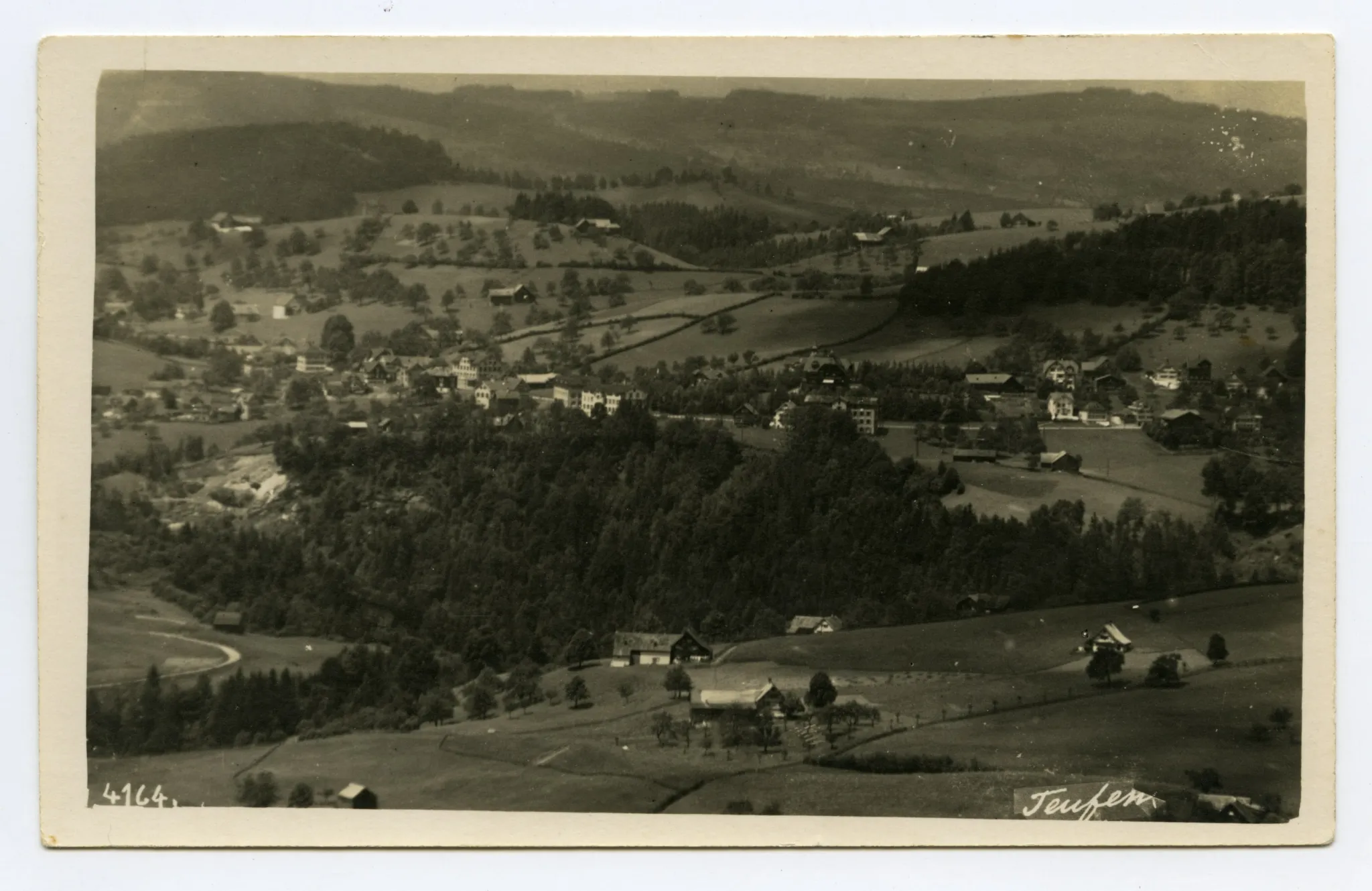 mit Textilfirmen und „Türmlihaus“, von ennet dem Rotbach gesehen, Blick nach Westen