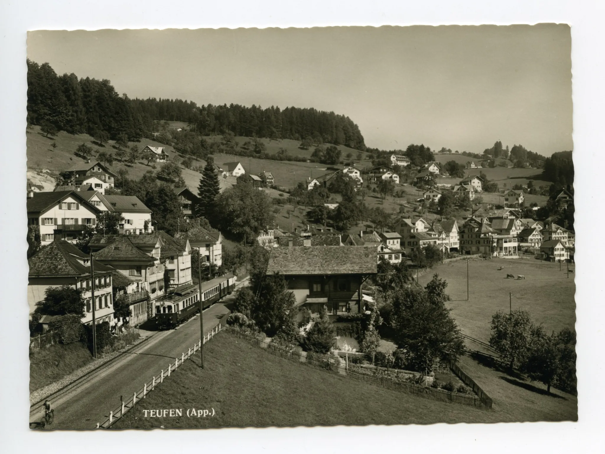Mit SGA-Zugskomposition, unterwegs zwischen Stofel und Sternen, Fahrtrichtung St. Gallen. Blick zum Fernblick