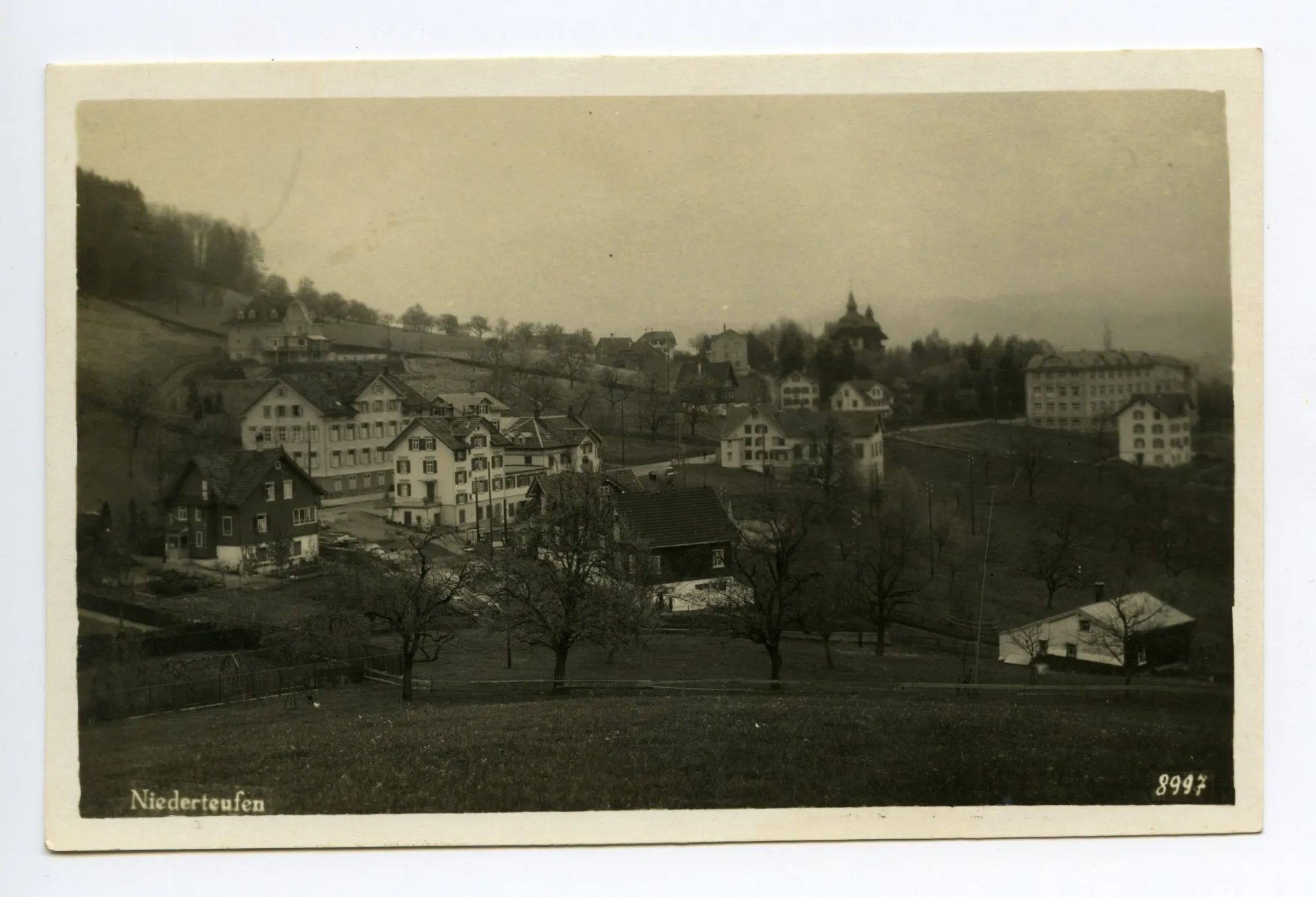 mit Textilfabriken und Villa Tobler (Höhenblick), Eggli, Blick nach Osten