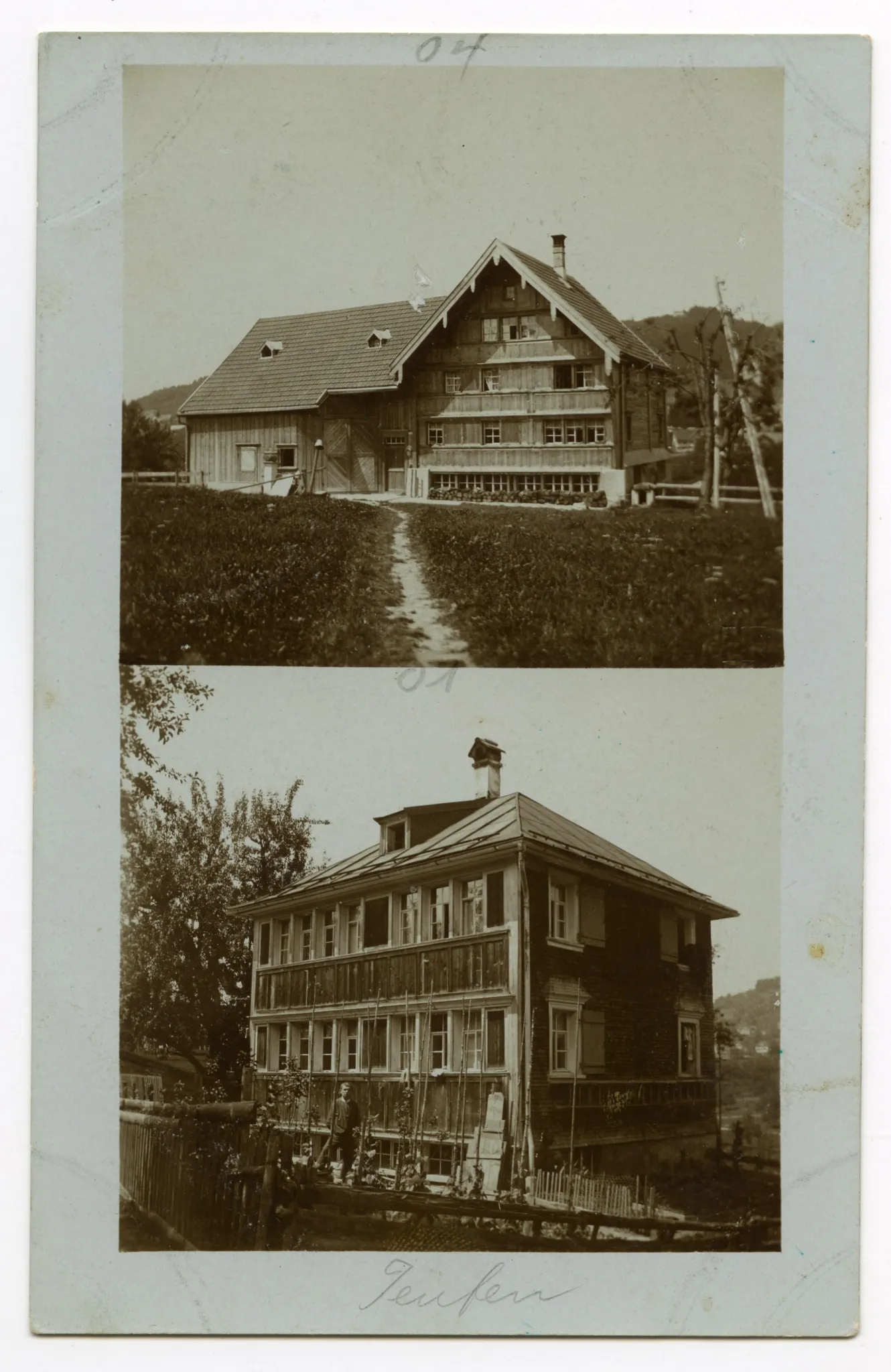 oben: Haus Schönenbüel 115, unten: Haus Bächlistrasse 21c