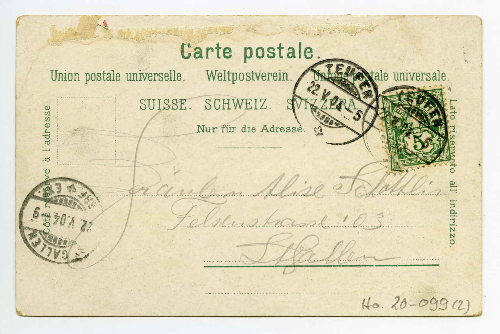 Rückseite mit Text