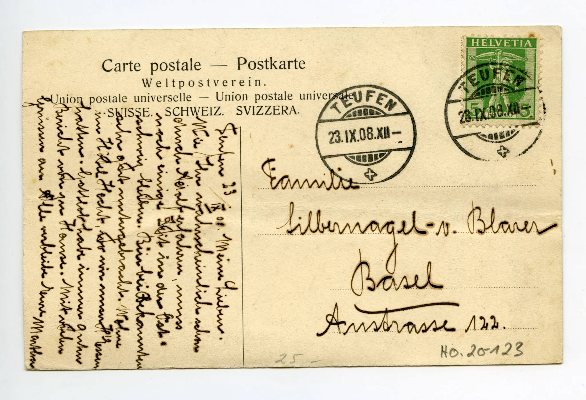 Rückseite mit Text