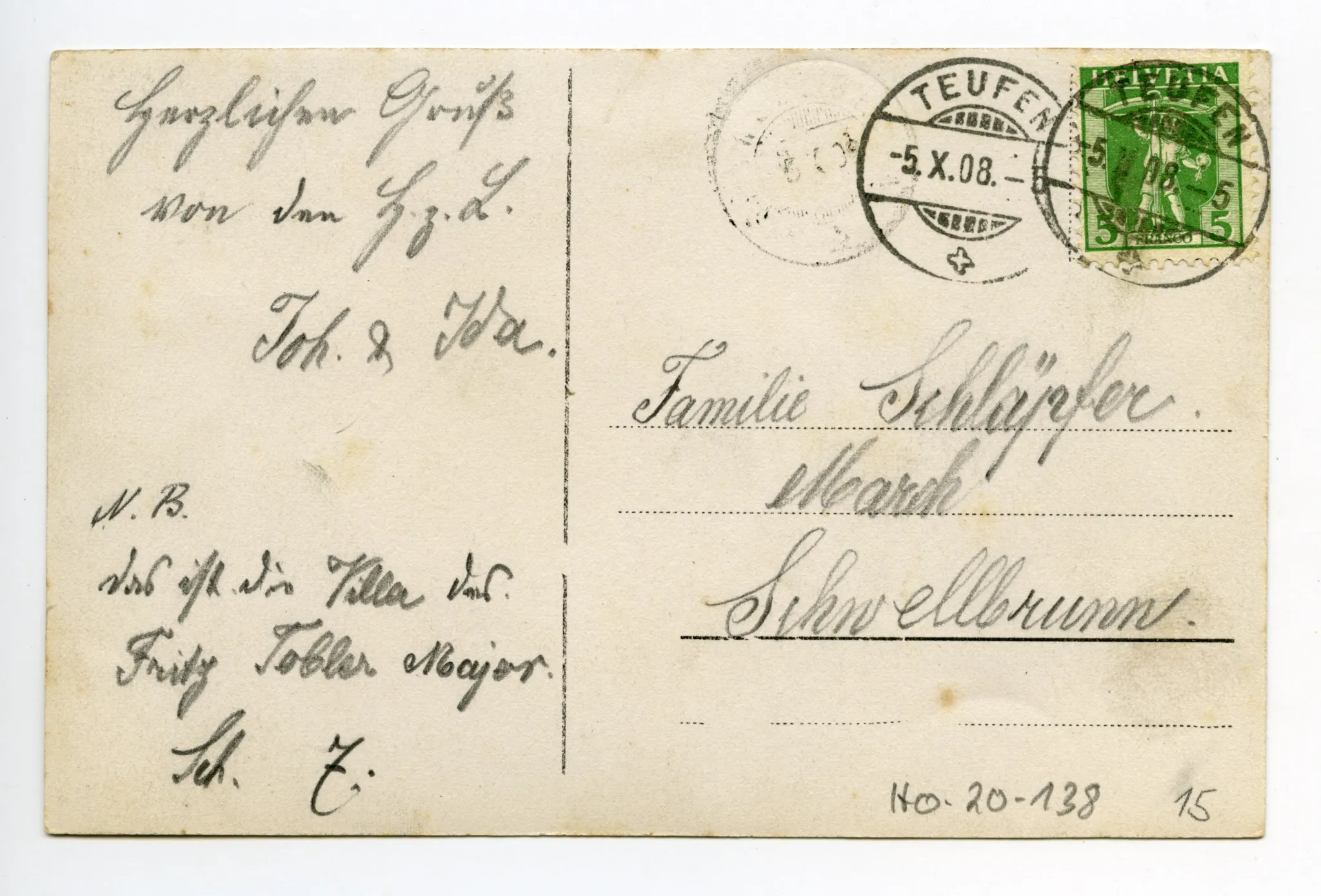Rückseite mit Text