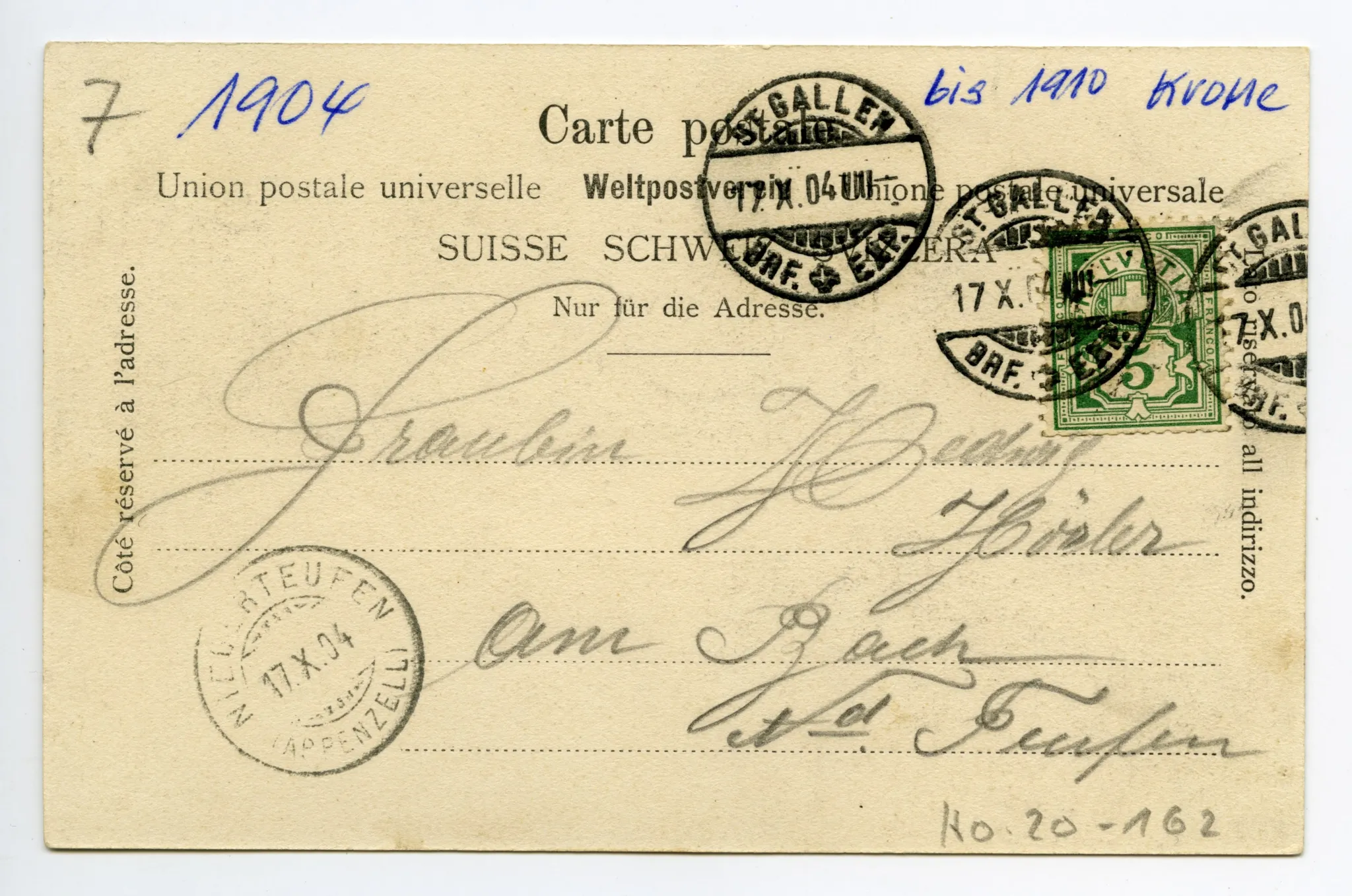 (bis 1910), Doppelbildkarte oben: Ansicht von der Krone aus gesehen unten: Ansicht der Wirtschaft zur Krone