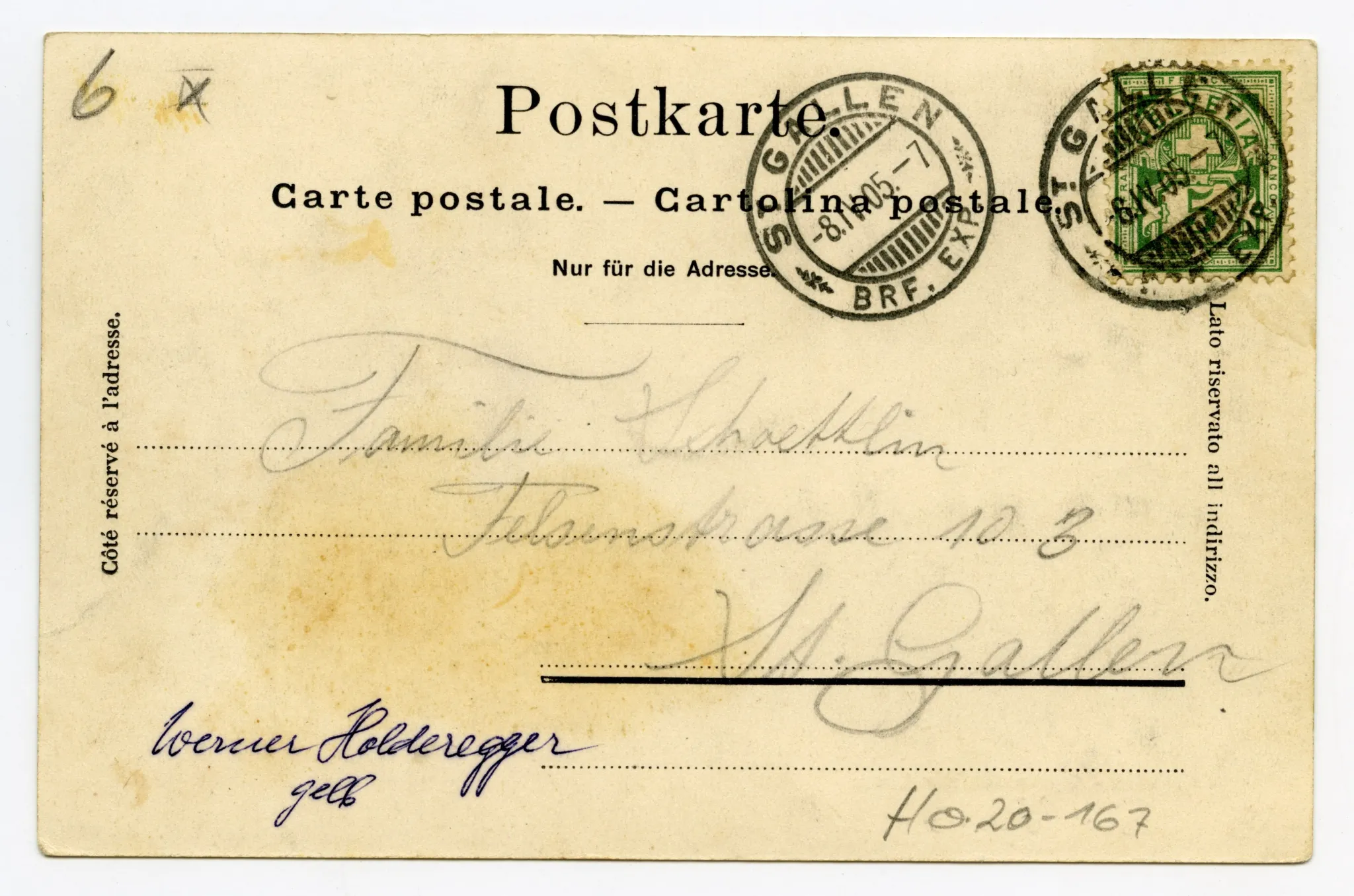 Frontansicht mit Konzertsaal und Personen davor (vgl. Hc.08-07)