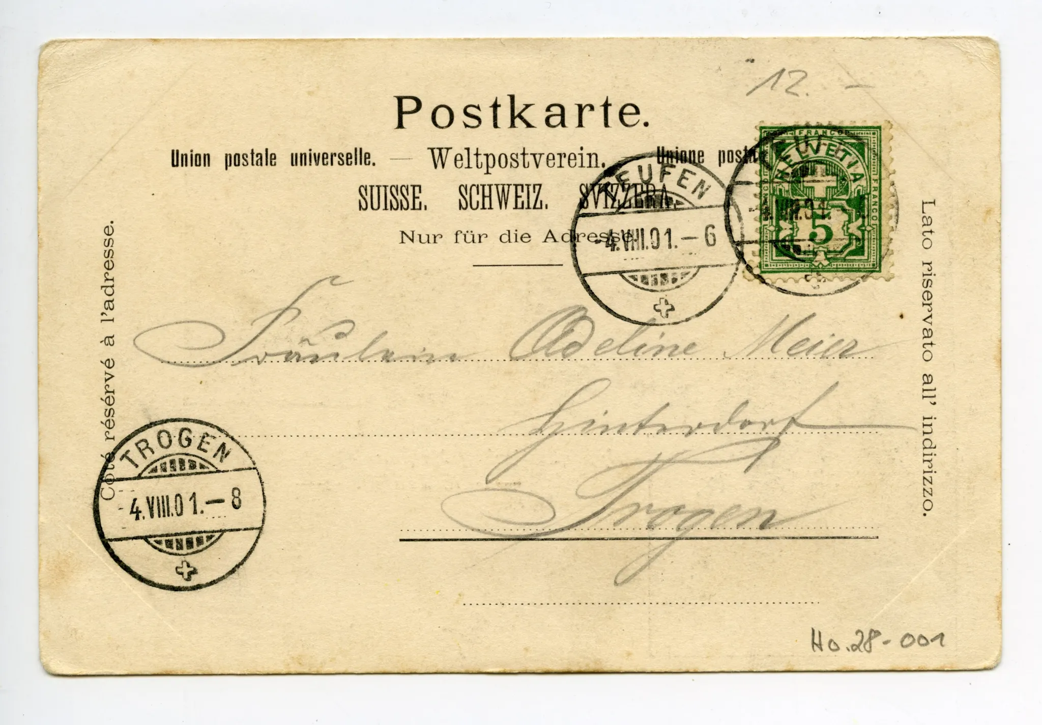 Rückseite mit Text