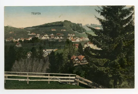 vom Schönenbüel aus gesehen. Blick zu Stofel / Bündt, Frohe Aussicht, Fernblick, Frölichsegg (vgl. Hc.19-10)
